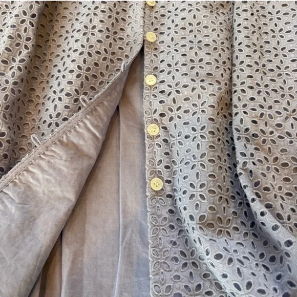 J Crew Button-Front Eyelet Dress Peri Shadow Size 10 - Picture 5 of 13